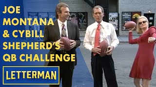 Joe Montana amp Cybill Shepherd Throw Footballs Into NYC Taxis  Letterman [upl. by Ody581]