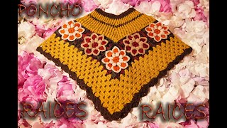 PONCHO A CROCHET RAICES [upl. by Elson]