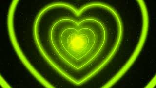 Heart Background Yellow Green Heart Tunnel  Neon Light Heart Background [upl. by Flavius926]