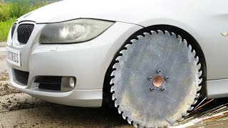 CIRCULAR SAW Blade on CAR  Experiment 1 [upl. by Retsim775]