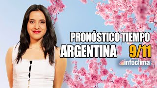 Pronóstico para el 9 de noviembre de 2024 Argentina  Infoclima TV [upl. by Buckels]