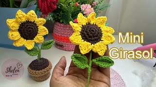 TUTORIAL girasol mini forma 1 Crochet 🌻🧶♥️ [upl. by Yllop]