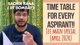 Time Table for JEE Main 2020  Class 12 Boards Droppers  Strategy Preparation Tips [upl. by Corabelle221]