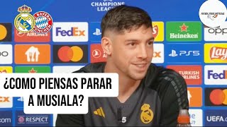 Declaraciones De FEDE VALVELDE ANTES Del Partido REAL MADRID VS BAYERN MUNICH De CHAMPIONS ⚪️ [upl. by Yrad953]