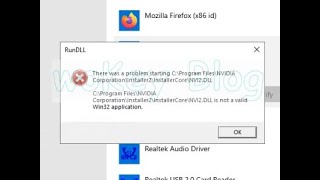 CARA MENGATASI Nvidia RunDLL There was a problem starting NVI2 DLL is not valid Win32 application [upl. by Tory]