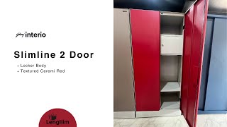 Godrej Interio Slimline 2 Door Almirah Locker Ceremi Red [upl. by Uolyram422]