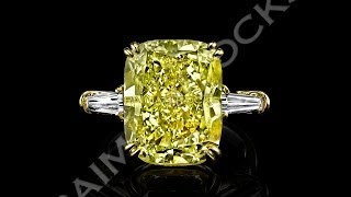 1749 carat Canary Natural Fancy Light Yellow Radiant Cut 3 Stone Diamond Ring [upl. by Drus119]