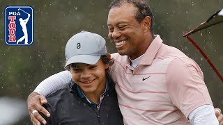 Like father like son  Tiger and Charlie Woods resemblance is uncanny [upl. by Wait]