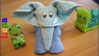 Handtuch Elefanten falten 🐘 Towel elephant diy 🐘 Как сделать слона из полотенца слоненка [upl. by Danika849]