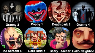 Granny 2 Poppy Playtime Death park 2 Granny 4 Ice Scream 4 Dark Riddle Scary Teacher Hello [upl. by Krid]