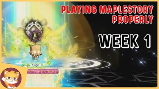 Playing MapleStory Properly  Week 1 Reboot Progression [upl. by Ettellocin]