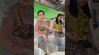 young woman cooking The most amazing Thai food bangkok streetfood thailand [upl. by Annek]