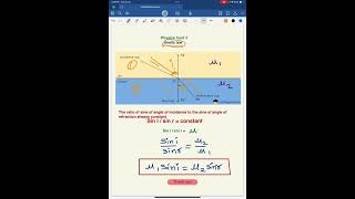 Snells law class 10 CBSE  ICSE  refraction of light physicshunt3 [upl. by Nuhs]