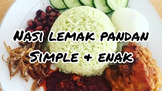 Resepi nasi lemak pandan simple mudah amp sedap [upl. by Cammi]