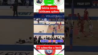 ishikawa ends the game sekita saves japan vs france volleyball [upl. by Marika834]