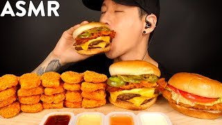 ASMR SPICY CHICKEN NUGGETS amp DOUBLE CHEESEBURGER MUKBANG No Talking EATING SOUNDS [upl. by Nowaj837]