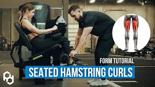 How to Seated Hamstring Machine Leg Curl  Proper Technique Set Up amp Mistakes [upl. by Eyaf355]