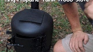 Tiny Wood Stove Made From A Propane Tank [upl. by Granger]