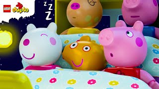 LEGO DUPLO 💤 Peppa’s Sleepover Song 🍿 Peppa Pig Nursery Rhymes amp Kids Songs [upl. by Herwick]