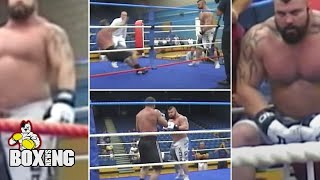 Eddie Hall vs Hafthor Bjornsson Footage of The Beasts only known boxing fight  Boxing News [upl. by Llemaj]