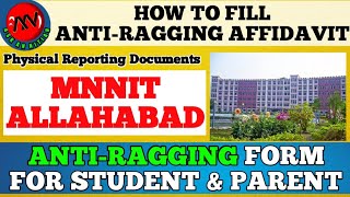 Mnnit Allahabad  Anti Ragging Affidavit for MNNIT Allahabad Offline Antiragging Form Filling [upl. by Alrzc836]