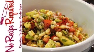 Corn Avocado amp Tomato Salsa  NoRecipeRequiredcom [upl. by Frankie]