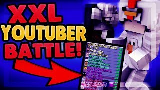 XXL YOUTUBER BATTLE in BEDWARS ByQuadrix Flow MrsDNA Spoo [upl. by Waddell]