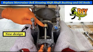 Replace Mercruiser bell housing shift shaft bushings and oil seals [upl. by Namolos704]