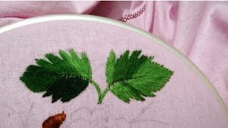 Hand embroidery how to make rose leaves [upl. by Letsirc922]