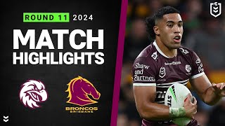 NRL 2024  Sea Eagles v Broncos  Match Highlights [upl. by Philipa]