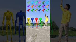 green red blue amp yellow sirenman vs Me correct head Matching New game Magical video viral vfx [upl. by Chu912]