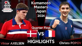 Viktor AXELSEN DEN vs Christo POPOV FRA  Kumamoto Masters Japan 2024 Badminton [upl. by Ahsiret564]