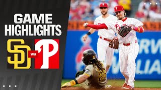 Padres vs Phillies Game Highlights 61724  MLB Highlights [upl. by Suirauqram]