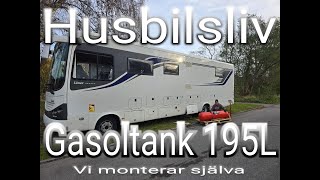 Vi monterar en ny GasolLPG tank själva vi bygger fästen och drar gasol ledningar och LPG tankning [upl. by Ydnic111]