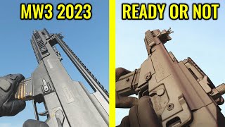 COD MW3 2023 vs Ready or Not  Weapons Comparison [upl. by Yelsiap]