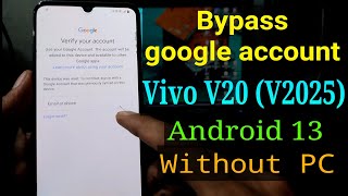 Vivo V20 Google account bypass  FRP Bypass Vivo V20 [upl. by Ekyt]