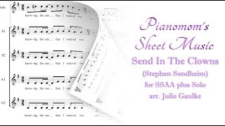 Send In The Clowns SSAA plus Solo arr Julie Gaulke Pianomoms Sheet Music [upl. by Atteras696]