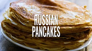 Traditional Russian Pancakes BliniBlinchiki [upl. by Id]