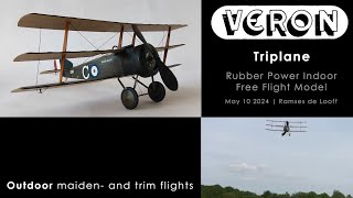 VERON Triplane  Outdoor Maiden Flight [upl. by Eillas831]