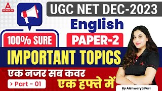 UGC NET English literature  UGC NET Paper 2 English literature Important Topics [upl. by Eednac]