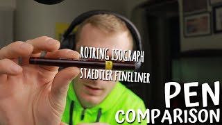 Rotring Isograph VS Staedtler Fineliner Pen Comparison [upl. by Dysart53]