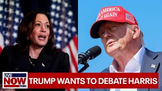 Trump says he absolutely would debate Harris  LiveNOW from FOX [upl. by Meyeroff]