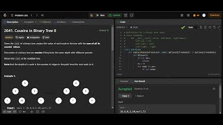 Leetcode 2641 Cousins in Binary Tree II [upl. by Aserehs]