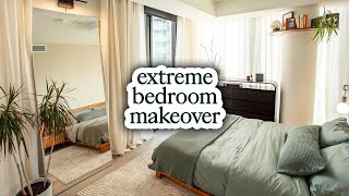 EXTREME cozy bedroom makeover on a budget [upl. by Ttimme]