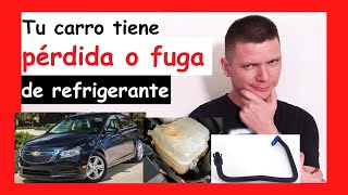 😎 PÉRDIDA o FUGA de líquido REFRIGERANTE por la MANGUERA del deposito del Chevy CRUZE 2010  2015 [upl. by Aerua209]