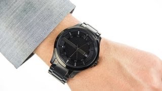 Armani Exchange Gents Smart Black Steel Bracelet Watch AX2104 [upl. by Allemrac656]