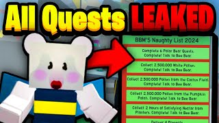 ALL BEESMAS Quests LEAKED Insane Rewards  Beesmas Update [upl. by Gildas]