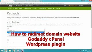 How to redirect domain website Godaddy cPanel Wordpress plugin [upl. by Barabas]