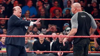 Goldberg delivers a crushing Spear to Paul Heyman Raw Oct 31 2016 [upl. by Kcireddor]