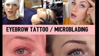 I GOT MY EYEBROWS TATTOOED ON  Microblading  Process shown  best decision EVER [upl. by Einnol340]